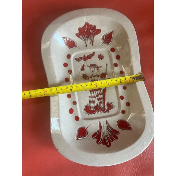 Holland Dutch Print Galagray Ware Serving Dish Tray CALIFORNIA CLEMINSONS 12" L - Picture 4 of 7